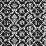 Monogrammed Damask Wallpaper & Surface Covering (Water Activated 24"x 24" Sample)