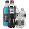 Monogrammed Damask Water Bottle Label - Multiple Bottle Sizes