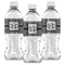 Monogrammed Damask Water Bottle Labels - Front View
