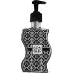 Monogrammed Damask Wave Bottle Soap / Lotion Dispenser (Personalized)