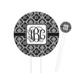Monogrammed Damask Round Plastic Food Picks