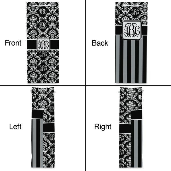 Monogrammed Damask Wine Gift Bag - Gloss - Approval