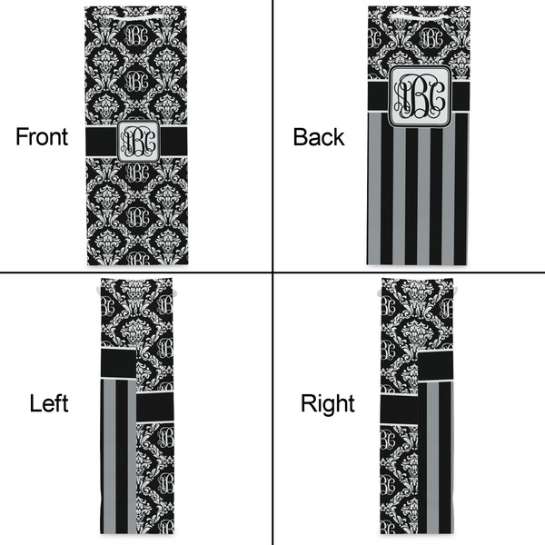 Monogrammed Damask Wine Gift Bag - Matte - Approval