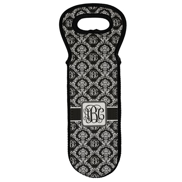 Custom Monogrammed Damask Wine Tote Bag (Personalized)