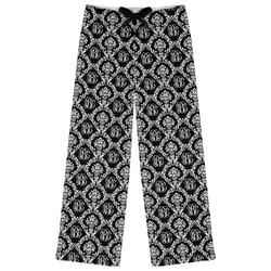 Monogrammed Damask Womens Pajama Pants - XL (Personalized)