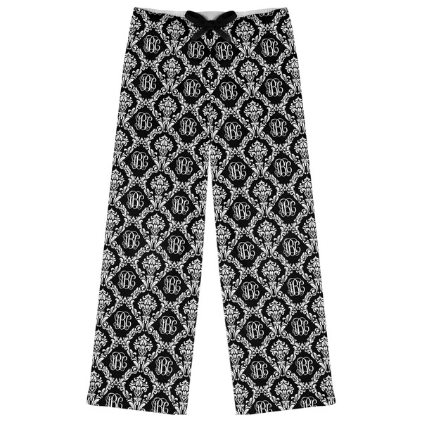 Custom Monogrammed Damask Womens Pajama Pants - S (Personalized)