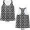 Monogrammed Damask Womens Racerback Tank Tops - Medium - Front and Back
