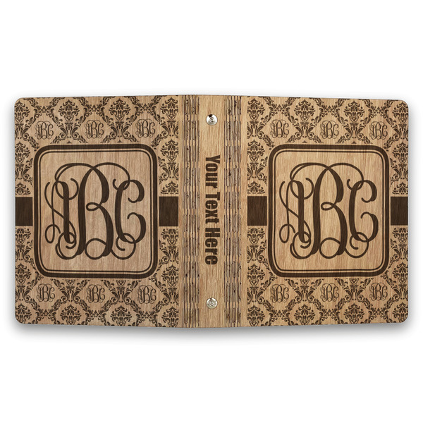 Monogrammed Damask Wood 3-Ring Binders - 1" Half-Letter - Approval