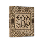 Monogrammed Damask Wood 3-Ring Binder - 1" Half-Letter Size