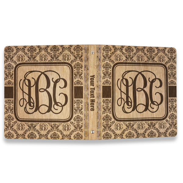 Monogrammed Damask Wood 3-Ring Binders - 1" Letter - Approval