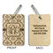 Monogrammed Damask Wood Luggage Tags - Rectangle - Approval