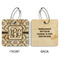 Monogrammed Damask Wood Luggage Tags - Square - Approval