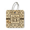 Monogrammed Damask Wood Luggage Tags - Square - Front/Main