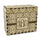 Monogrammed Damask Wood Recipe Box - Laser Engraved