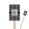 Monogrammed Damask 6.25" Rectangle Wooden Stir Sticks - Single Sided