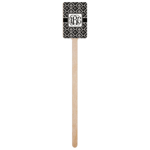 Monogrammed Damask Wooden 6.25" Stir Stick - Rectangular - Single Stick