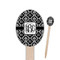 Monogrammed Damask Oval Wooden Food Picks