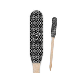 Monogrammed Damask Paddle Wooden Food Picks - Double Sided
