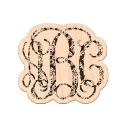 Monogrammed Damask Genuine Maple or Cherry Wood Sticker (Personalized)