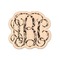 Monogrammed Damask Wooden Sticker - Main