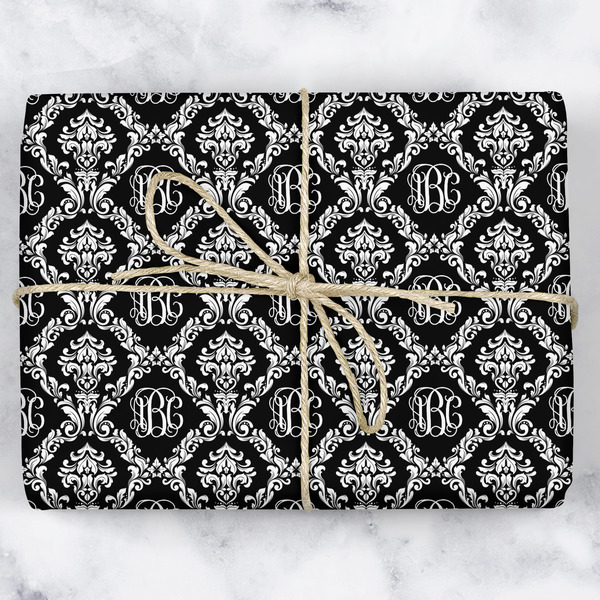 Custom Monogrammed Damask Wrapping Paper