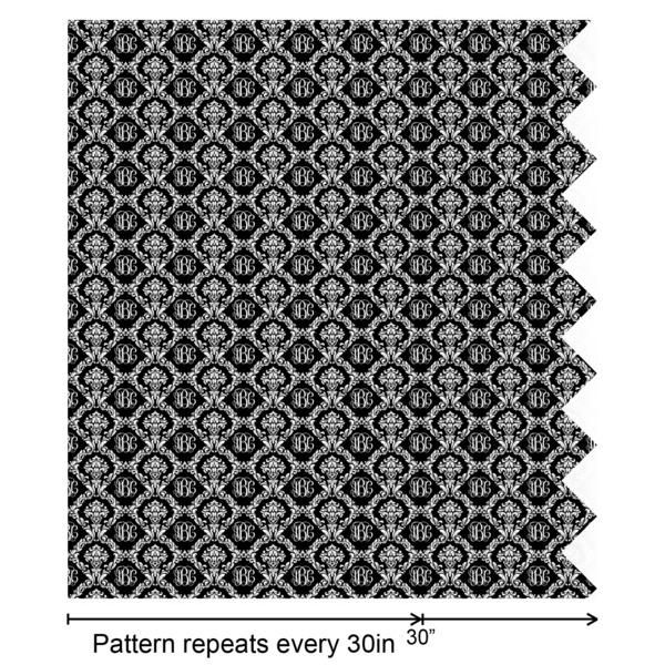 Monogrammed Damask Wrapping Paper Roll - Matte - Partial Roll