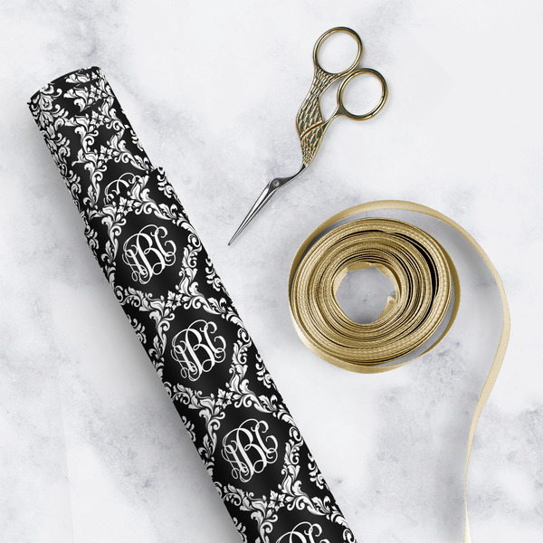 Monogrammed Damask Wrapping Paper Rolls - Lifestyle 1