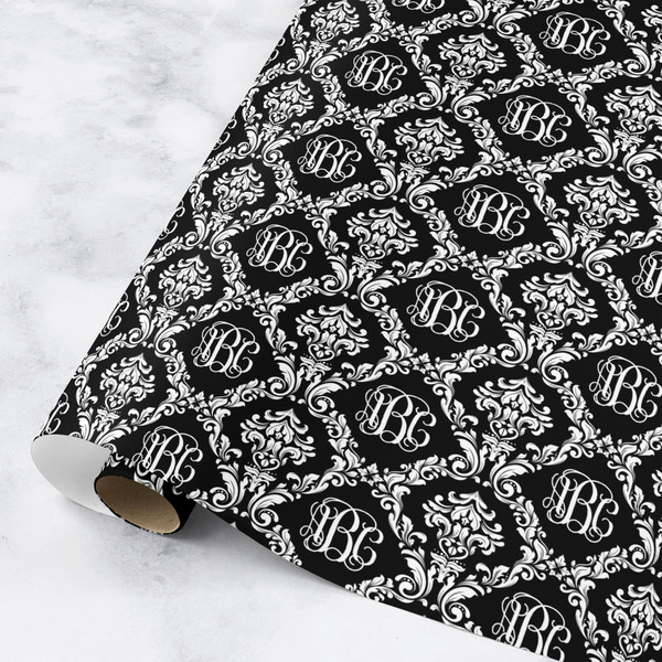 Custom Monogrammed Damask Wrapping Paper Roll - Small