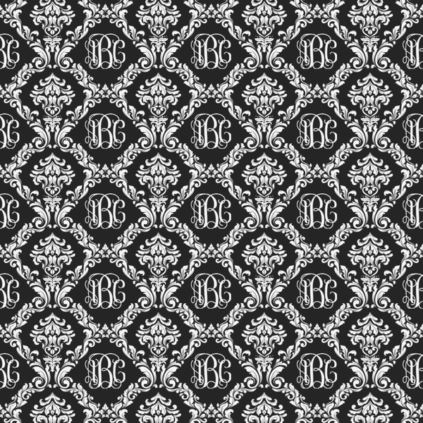 Monogrammed Damask Wrapping Paper Square
