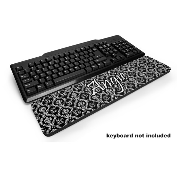 Custom Monogrammed Damask Keyboard Wrist Rest (Personalized)