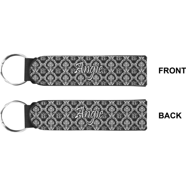 Monogrammed Damask Wristlet (Front + Back)