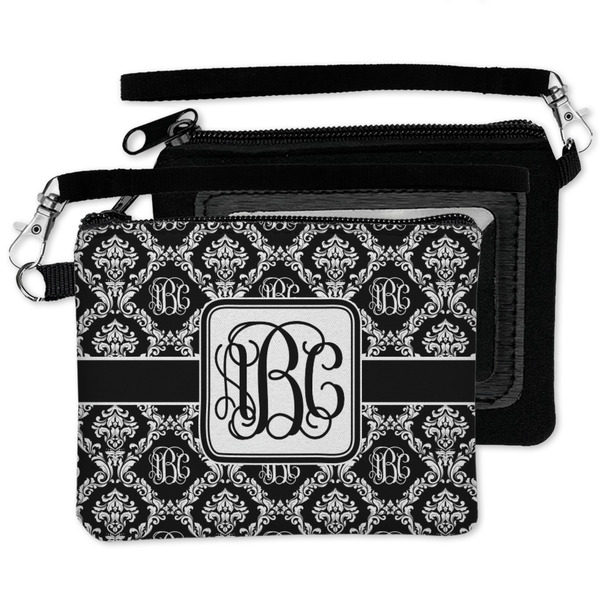 Monogrammed Damask Wristlet ID Cases - MAIN
