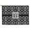 Monogrammed Damask Zipper Pouch Large (Front)