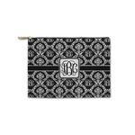 Monogrammed Damask Zipper Pouch - Small - 8.5"x6" (Personalized)