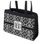 Monogrammed Damask Zippered Everyday Tote