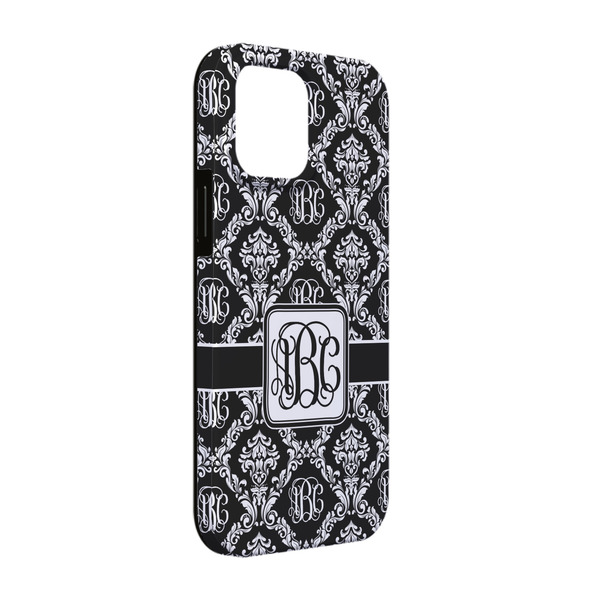 Custom Monogrammed Damask iPhone Case - Rubber Lined - iPhone 13 Pro