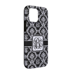 Monogrammed Damask iPhone Case - Rubber Lined - iPhone 13
