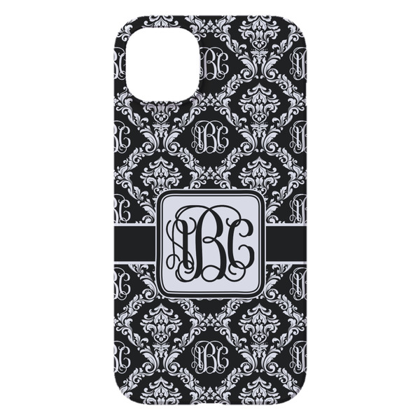 Monogrammed Damask iPhone 14 Plus Case - Back
