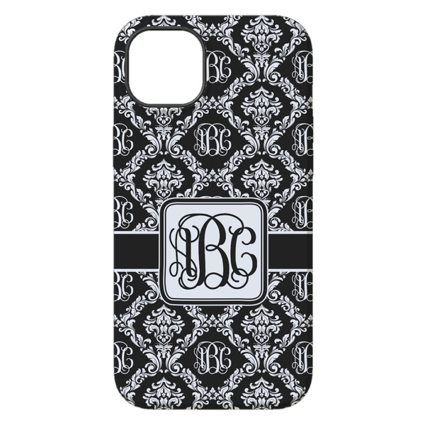 Monogrammed Damask iPhone 14 Plus Tough Case - Back