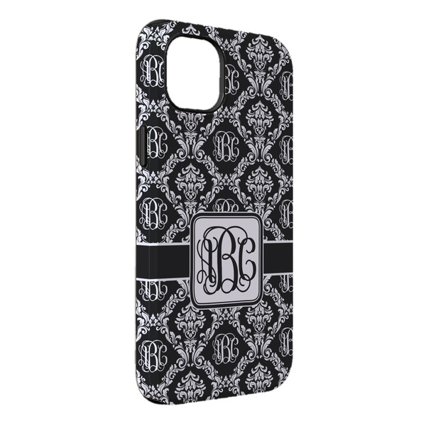 Custom Monogrammed Damask iPhone Case - Rubber Lined - iPhone 14 Pro Max
