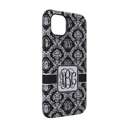 Monogrammed Damask iPhone Case - Rubber Lined - iPhone 14 Pro