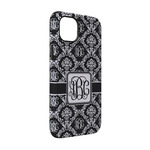 Monogrammed Damask iPhone Case - Rubber Lined - iPhone 14