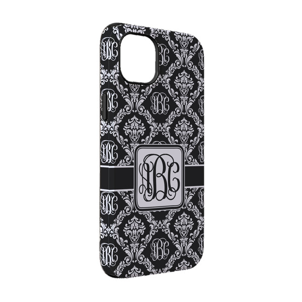 Custom Monogrammed Damask iPhone Case - Rubber Lined - iPhone 14
