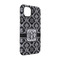 Monogrammed Damask iPhone 14 Tough Case - Angle