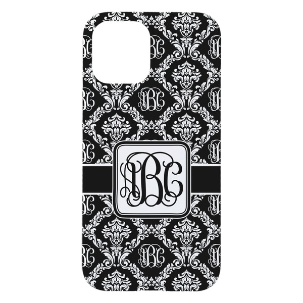 Monogrammed Damask iPhone 15 Plus Case - Back