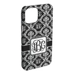 Monogrammed Damask iPhone Case - Plastic - iPhone 15 Pro Max