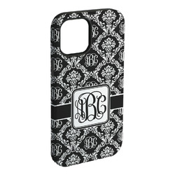 Monogrammed Damask iPhone Case - Rubber Lined - iPhone 15 Pro Max