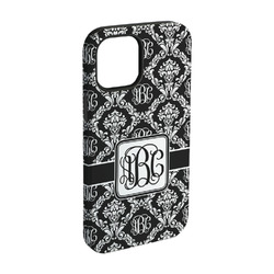 Monogrammed Damask iPhone Case - Rubber Lined - iPhone 15 Pro