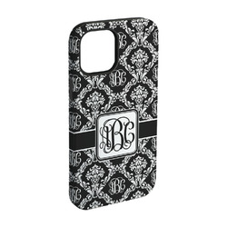 Monogrammed Damask iPhone Case - Rubber Lined - iPhone 15