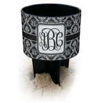 Monogrammed Damask Black Beach Spiker Drink Holder (Personalized)